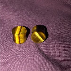 Size 00g tigers eye double flare gauges